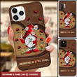 Grandma's Love Bugs Leather Pattern Personalized Phone Case