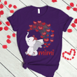Personalized grandma with grandkids elephant cute heart T-Shirt
