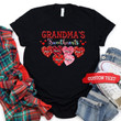 Personalized Grandma Nana Grandma's Sweethearts Valentine Day Shirt Mother's Day Gift Shirt Lucky Shirt Custom Grandkids Name T-Shirt