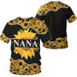 Personalized Sunflower Pattern All Over Print Shirts For Nana GiGi MiMi Nickname Can Be Changed Huts