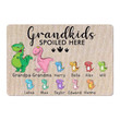 Doormat Grandkids Spoiled Here Dinosaur Personalized Doormat