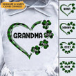 Grandma Heart Lucky Leaves Patrick Day Custom Gift For Grandma T-shirt Hoodie NVL20JAN22TT1 White T-shirt and Hoodie Humancustom - Unique Personalized Gifts 
