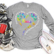 Nana - Grandkids Fill A Space In Your Heart That You Never Knew Was Empty Colorful Butterflies Heart | Personalized Long Sleeve Shirt