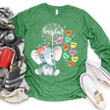 Grandma Elephant Cute with Grandkids Heart | Personalized Long Sleeve Shirt