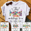 Personalized T-Shirt For Grandma This Mimi Belong To Colorful Design With Flower Printed Custom Grandkids Name