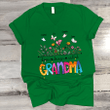 Personalized Love Being Called Grandma WildFlower With Grandkids Butterfly V-Neck