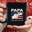 American Flag Papa Grandpa And Kids Names Hand Mug