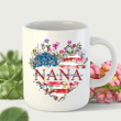 Nana And Grandkids Heart American Mug