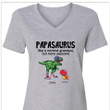 Personalized Papasaurus And Kids Name V-Neck