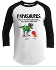 Personalized Papasaurus And Kids Name Baseball