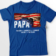 Papa - American flag | Personalized T-Shirt - Pofily