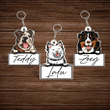 Dog With Name Flat Acrylic Personalized Keychain With 2 Sides Are The Same