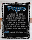 Personalized Papa We Hugged This Lovely Blanket, Papa Blanket With Grandkids Names, Papa Gift, Custom Dad Blanket, Father's Day Blanket Gift