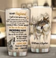 Husband Tumbler, Personalized To My Husband Wolf Tumbler - Wolf Couple Love Inspiration - Gift For Wolf Lovers Tumbler Cup With Lid