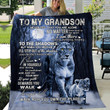 Grandson Blanket, to My Grandson Never Feel That You are Alone Blanket, Gift for Mom, Throw Blanket for Bed, Gift for Grandson