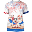 Pig's 4th of july Hawaiian Shirts - Independence Day hawaiian shirt, USA Patriotic Hawaiian Shirt