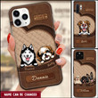 Personalized Dog Mom Puppy Pet Dogs Lover Texture Leather Phone case NVL09FEB22TT2 Silicone Phone Case Humancustom - Unique Personalized Gifts Iphone iPhone SE 2020 