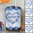 Custom Nickname Names Grandma Mom Kids Heart Hand Prints Family Mothers Day Summer Vacation Gift Luggage Cover HLD03JUN22TT1 Luggage Cover Humancustom - Unique Personalized Gifts S 18-21in 