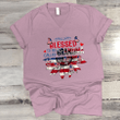 Blessed To Be Called Grandma With Grandkids Butterfly 4th July V-Neck