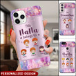 This Nana- Mom Belongs To Her Happy Kids, Sparkling Color Personalized Glass Phone Case LPL09JUN22DD1 Glass Phone Case Humancustom - Unique Personalized Gifts Iphone iPhone 13 