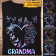 Grandma Heart Butterflies And Flowers Personalized Grandma Shirt