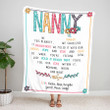Personalized Nanny Throw Blanket, Birthday Mothers Day Christmas Gift For Grandma Mimi Nana Gigi From Grandkids