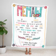 Personalized Memaw Throw Blanket, Birthday Mothers Day Christmas Gift For Grandma Mimi Nana Gigi From Grandkids