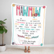 Personalized Mawmaw Throw Blanket, Birthday Mothers Day Christmas Gift For Grandma Mimi Nana Gigi From Grandkids