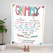 Personalized Grammy Throw Blanket, Birthday Mothers Day Christmas Gift For Grandma Mimi Nana Gigi From Grandkids