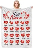 To My Grandma Blanket Gift Personalized Grandma’S Garden Of Love Blanket With Kid'S Names For Grandma Hugs For Grandma, Nana, Mimi