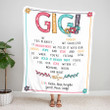 Personalized Gigi Throw Blanket, Birthday Mothers Day Christmas Gift For Grandma Mimi Nana Gigi From Grandkids
