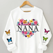 Personalized Nana 3D Sweater Grandma Mom Wears Her Heart Kids On Sleeve Personalized 3D Sweater For Grandma Nana Gigi Mimi