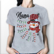 Personalized Grandma Snowman Candy Cane Christmas Shirt, Grandma Nana Mimi Christmas Shirt, Custom Grandma With Grandkids Name Shirt