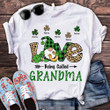 Custom St. Patrick's Day Shirt Gift For Grandma - Personalized Gifts For Grandma - Grandma Gnomes With Shamrocks Shirt