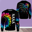 Custom Shirt Gift For Grandma - Gift Ideas For Grandma - Presents For Grandma with Grandkid Name Tie Dye Sunflower Hoodie