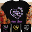 Personalized Grandma Bear Heart Colorful Shirts, Funny Grandma Nana Mimi Shirt, Custom Nana With Grandkids Name Shirt.
