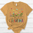 Personalized Blessed Grandma Tropical Plants & Flowers Pattern Wildflowers & Butterflies Shirts For Grandma