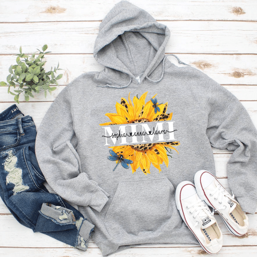 Mimi - Leopard Sunflower | Personalized Hooded Sweatshirt
