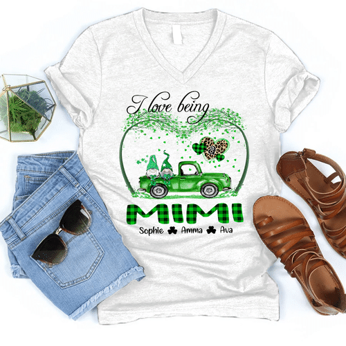 I Love Being A Mimi - Patrick | Personalized V-Neck Shirt