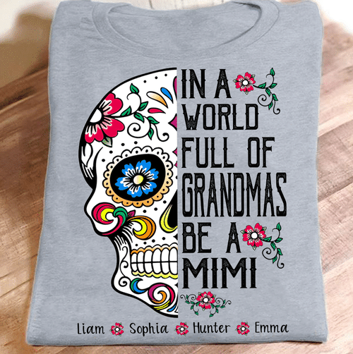 Be A Mimi - Skull Halloween | Personalized T-Shirt