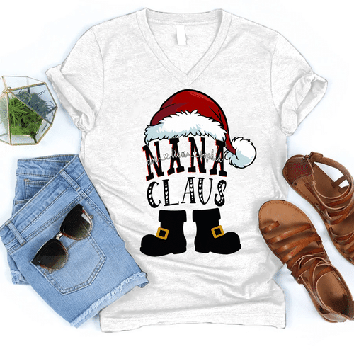 New - Nana Claus | Personalized V-Neck Shirt