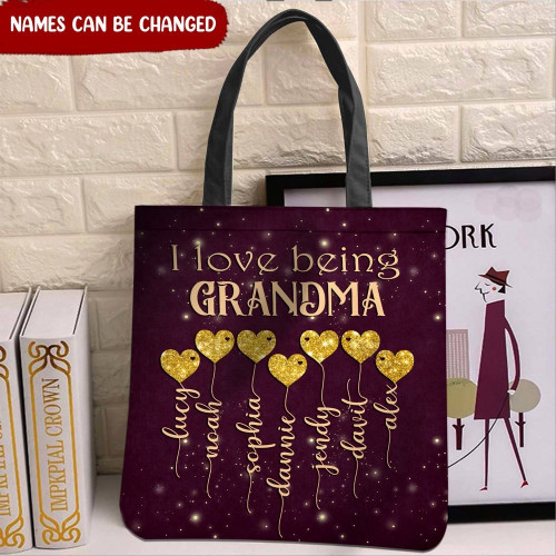 Personalized Gift For Grandma I Love Being Grandma Heart Tote Bag | Tote Bag