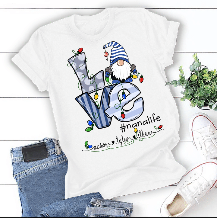 Love Nana Life - Merry Christmas | Personalized T-Shirt