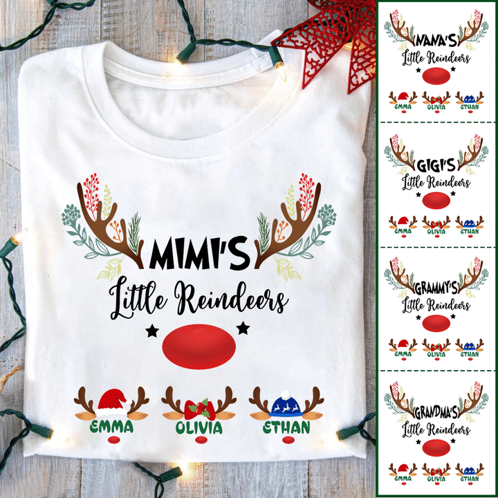 Grandma's Little Reindeers | Personalized T-Shirt