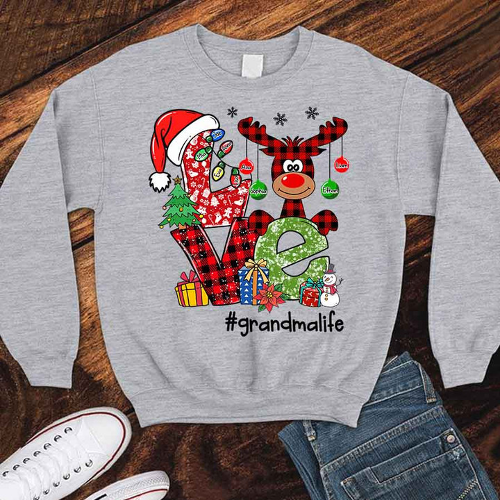 Love Grandma Life Reindeer | Personalized Sweatshirts