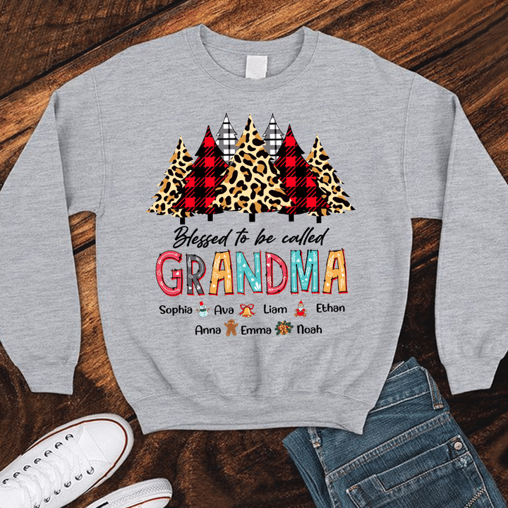 Blessed To Be Called Grandma - Xmas Pine | Personalized Sweatshirts