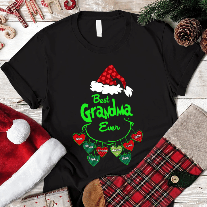 Personalized Best Grandma Ever Christmas Shirt