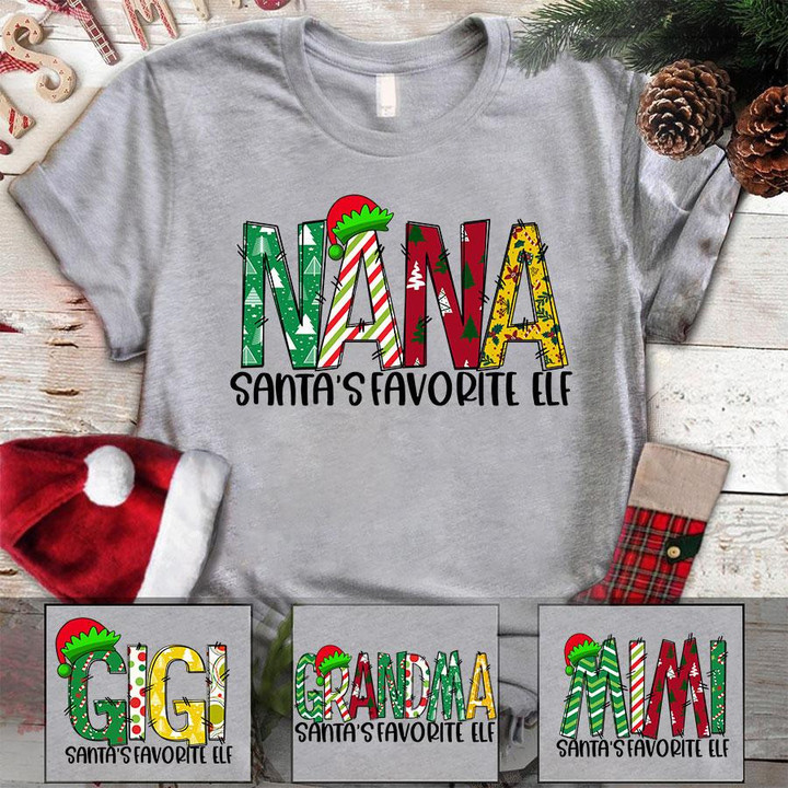 Grandma Santa's Favorite ELF Christmas Shirt