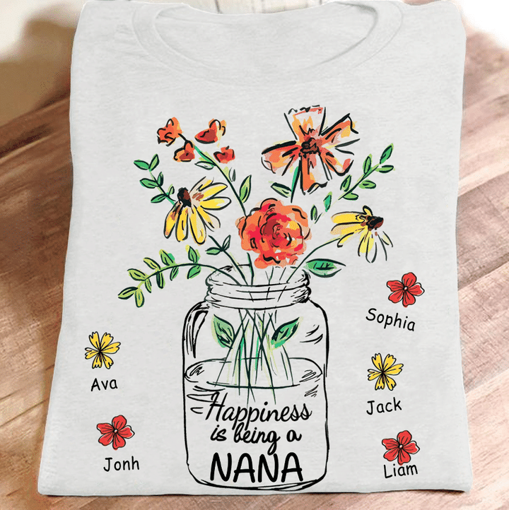 Happiness Being A Nana - Art | Personalized T-shirt