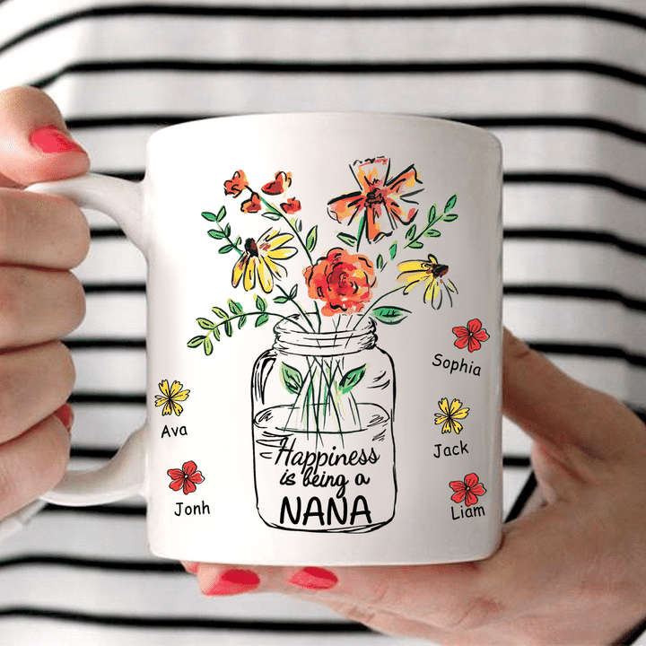 Happiness Being A Nana - Art | Personalized Mug